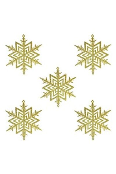 SHOPIENS Set ornamente pentru brad de Crăciun - fulgi de zăpadă cu sclipici a...