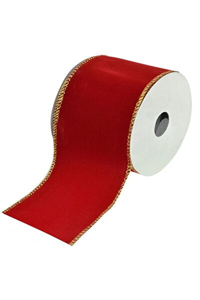 SHOPIENS Panglică decorativă din catifea roșie pentru brad de Crăciun - 5 m x...