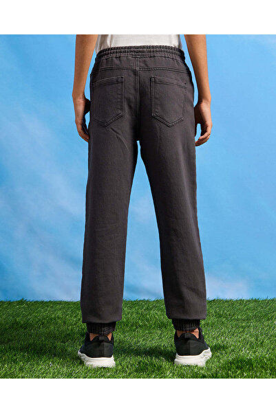 REDTAG Senior Boys Charcoal Denim Joggers