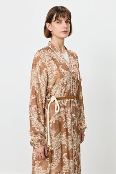 Nihan Rahat Kalıp Elbise Camel