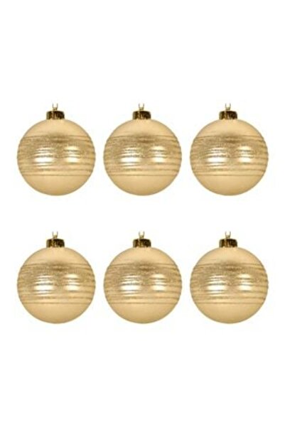 SHOPIENS Set globuri de Crăciun aurii mate și sclipici Ø6 cm - 6 buc