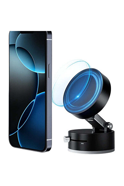 vivimall Magnetic Car Phone Holder with Suction Cup, Foldable and Retractable, Vacuum and Magnet Mount, 360°