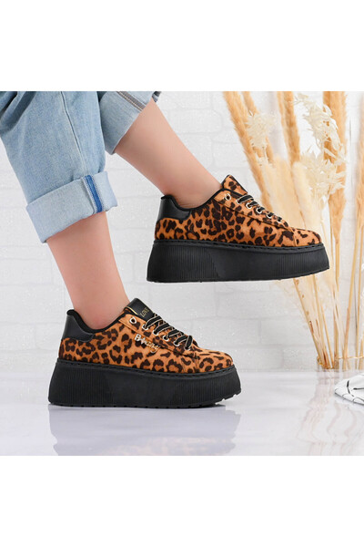 Tmall Pantofi sport pentru femei, din piele, cu platformă, TM1D1449, leopard