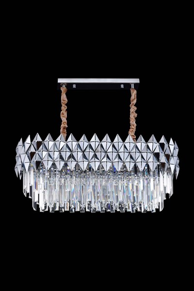 Almira MİHRAN KRISTAL KRİSTAL LÜKS AVİZE KROM YEMEK MASASI