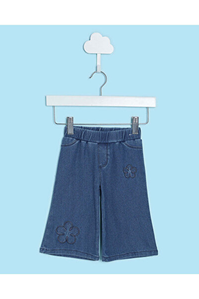 REDTAG Infant Girls Navy Embroidered Denim Jeans