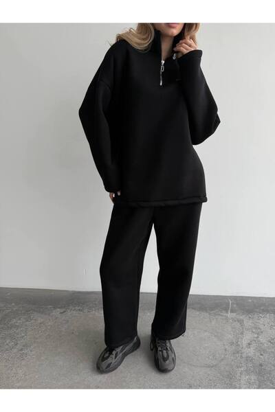 Elia Swimwear Women's Tracksuit With Embroidered Heart Black Igi