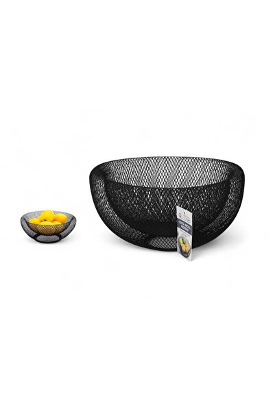 Confortime Black metal fruit basket 30x30x15 cm - modern and elegant design