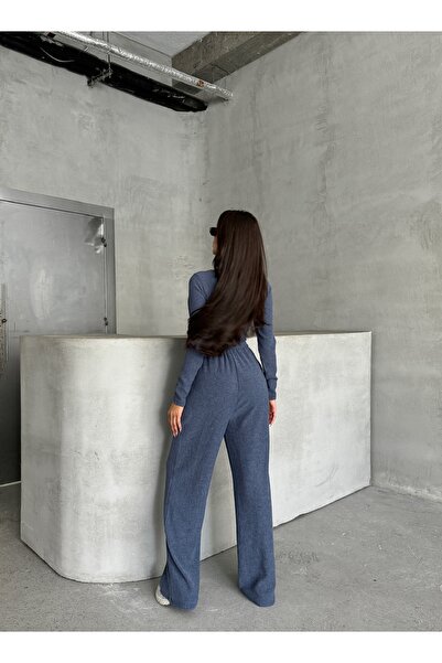 dolu butik Yandan Drawstring Blouse and Pants Set