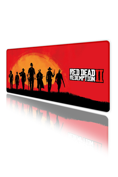 Hamiki Red Dead Redemption Game Gaming Keyboard Mouse Pad Non-Slip Base Stitched Edges Desk Mat 70X30 cm