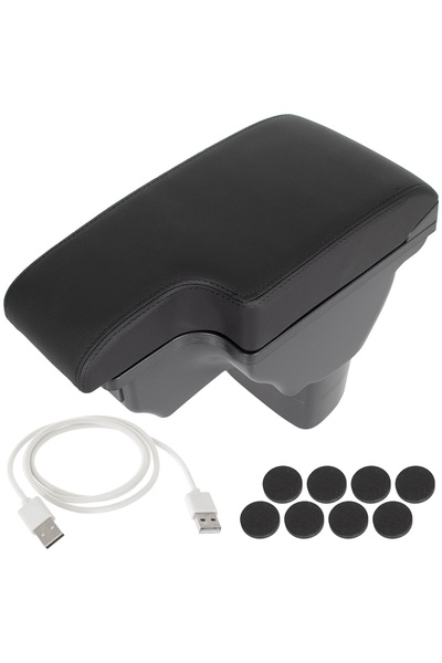 OEM Cotieră premium Nissan Juke 10-19 cu locas USB PIELE NEAGRĂ