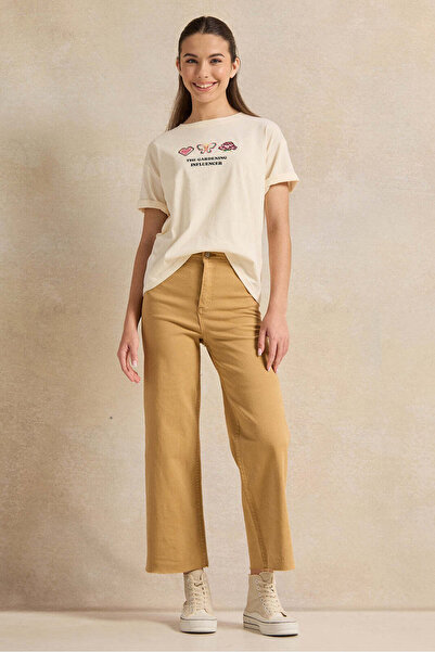 REDTAG Senior Girls Beige Marine Fit Jeans