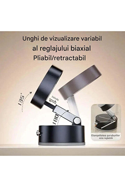 vivimall Magnetic Car Phone Holder with Suction Cup, Foldable and Retractable, Vacuum and Magnet Mount, 360°