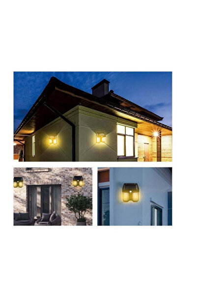 vivimall Solar LED Outdoor Wall Lamp Black | NoctraLux