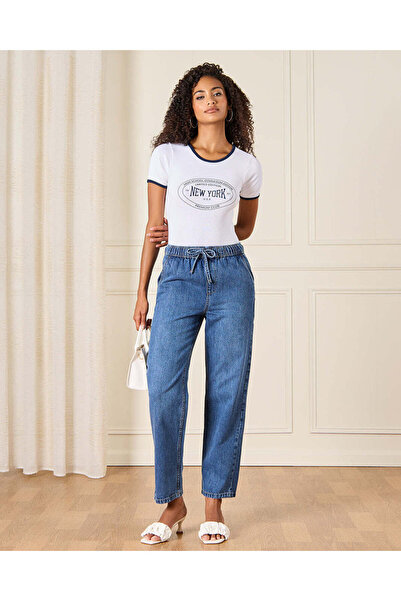 REDTAG Women Blue Elasticated Jogger Jeans