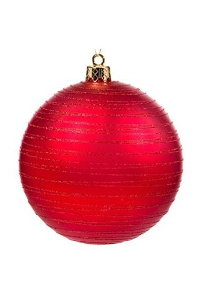 SHOPIENS Ornament Brad de Craciun Glob Rosu Mat Glitter 15 cm