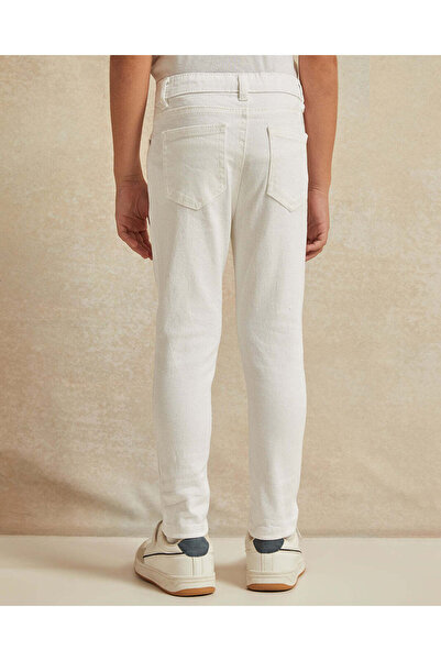 REDTAG Boys White 5 Pockets Jeans