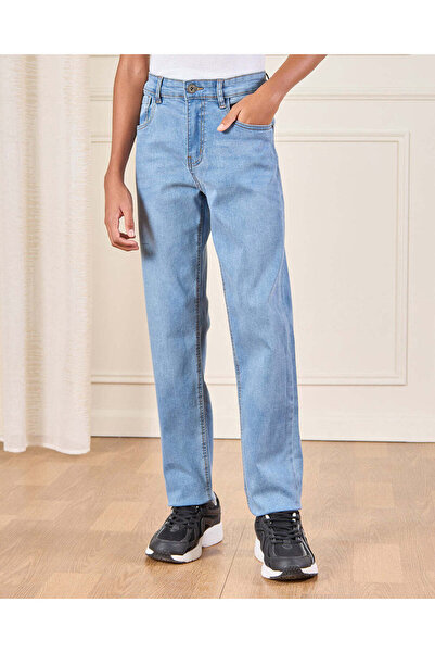 REDTAG بنطلون جينز أزرق مطاطي للأولاد الكبار