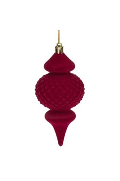 SHOPIENS Ornament de Crăciun pentru brad - Glob de catifea vișinie cu dungi Ø...