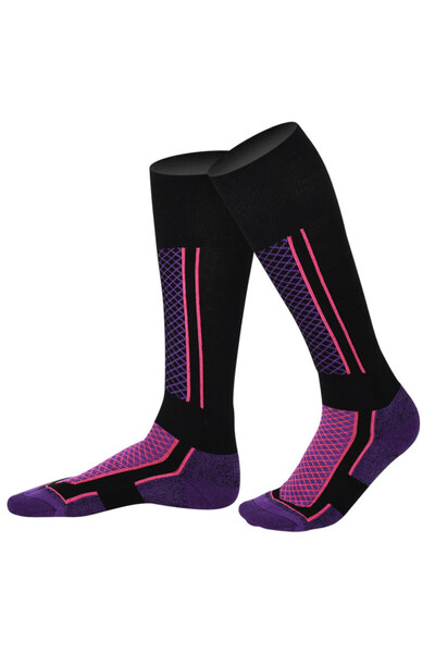 Choice women black purple Winter Men Women Warm Ski Socks Thicker Sports Snowboard Cycling Soccer Socks Hig