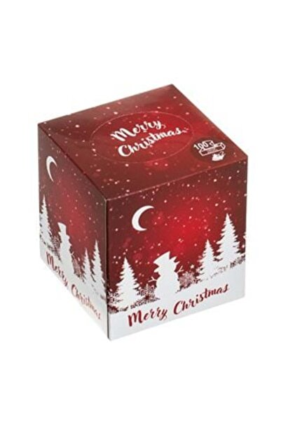 SHOPIENS Christmas Cube Napkins Snowman Tree "Merry Christmas" - 100 pcs