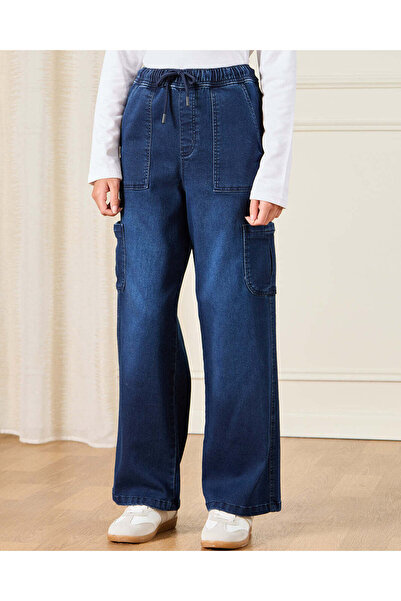 REDTAG Senior Girls Navy Jeans Jogger