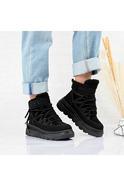 Tmall Pantofi sport pentru femei, Cu interior din blană, TM1D1450, Negru