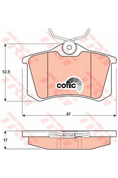 OEM Set placute frana spate VW Golf Plus 2005-2009, TRW GDB1330