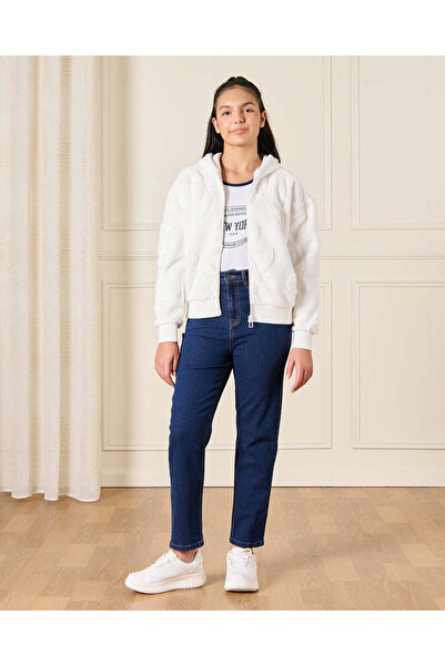 REDTAG Senior Girls Navy Basic Straight Fit Jeans