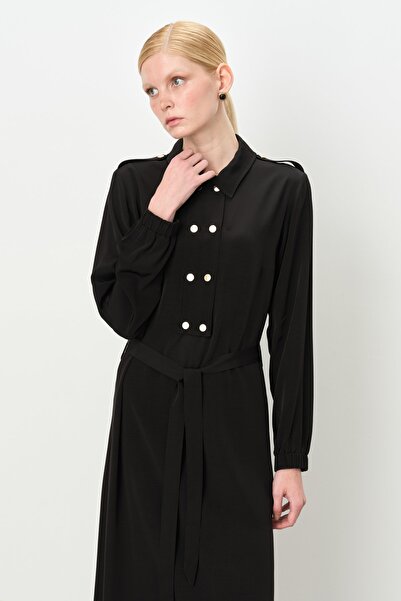 Nihan Rahat Kalıp Jakar Elbise Siyah