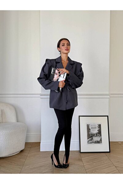 Elia Swimwear Women's Oversized Jacket With Gray Drawstring Meteora