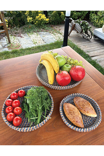 Home Inn Home Textile Handmade Wicker Look Serving & Presentation Set of 3 – Stylish Presentation and Decor Product