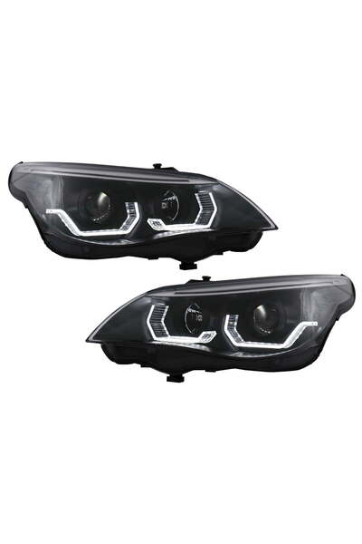 OEM Faruri 3D LED Angel Eyes compatibil cu BMW Seria 5 E60 E61 (2003-2007) LC...