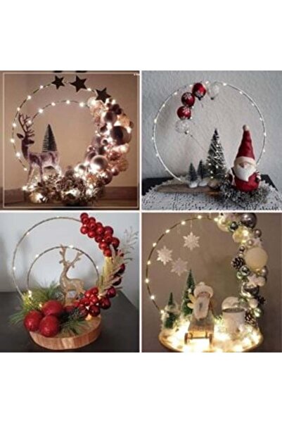 SHOPIENS Set de artizanat de Crăciun DIY - Coronițe metalice aurii 15/25/36 cm (3 buc)