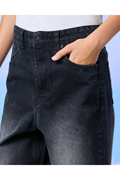 REDTAG Senior Boys Black Baggy Jeans