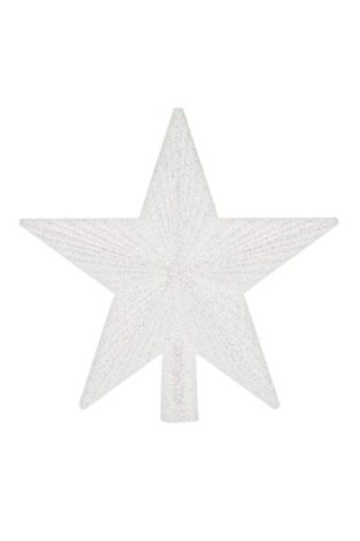 SHOPIENS Decoratiune decorativă pentru brad de Crăciun, stea 3D, albă, irides...