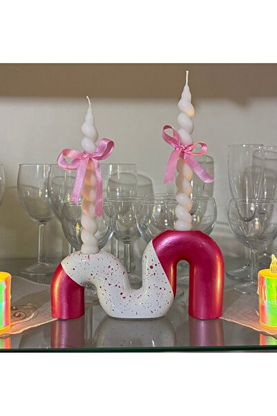 Lumora moments İkili Burgulu Mum & Sanatsal Şamdan Seti – “Twist & Glow”