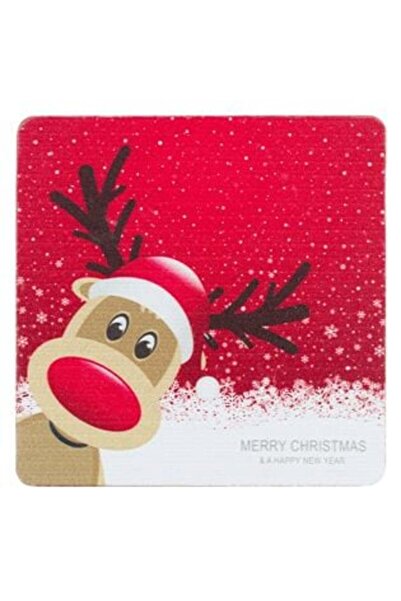 SHOPIENS Suport de pahare de Crăciun din MDF cu cerbi 11 x 11 cm