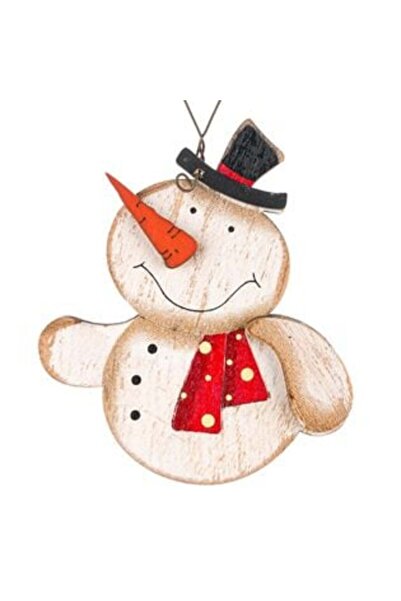 SHOPIENS Vintage Χριστουγεννιάτικο Στολίδι Δέντρου - Ξύλινος Χιονάνθρωπος με ...