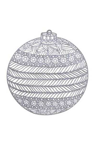 SHOPIENS Farfurie de Crăciun Glob Argintiu Folie PVC 41 cm