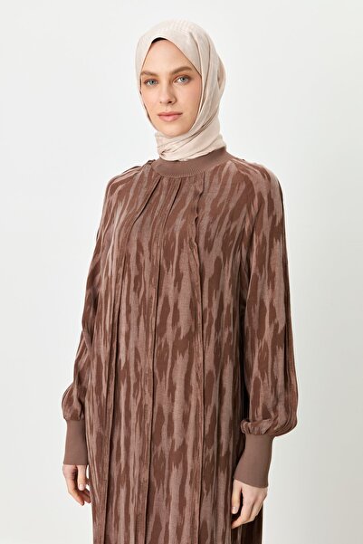 Nihan Ribanalı Cupra Elbise Kahve