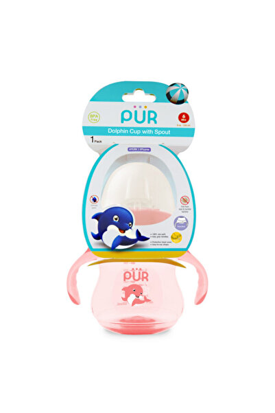 Pür PUR 5509 – DOLPHIN-SHAPED MUG WITH SILICONE BEAK +6 MONTHS, 230ML pink