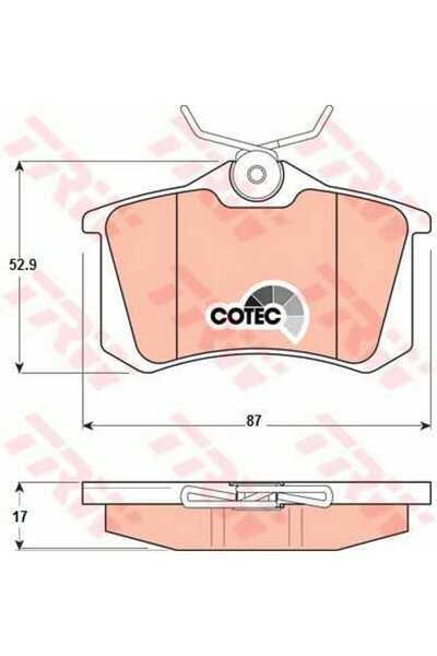 OEM Set placute frana spate VW Golf 5 2003-2008, TRW GDB1330