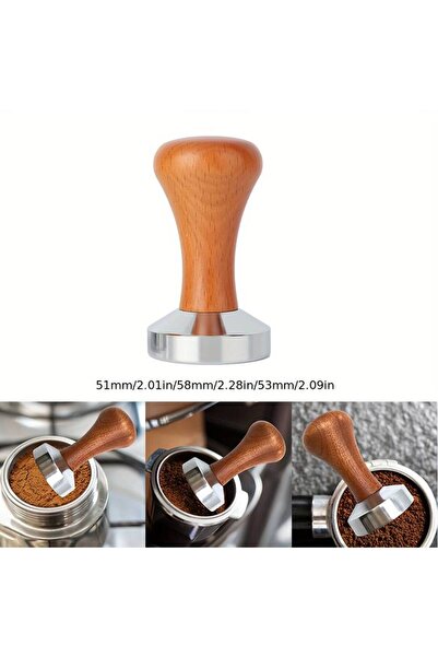 zola Πατητήρι καφέ, ανοξείδωτο ατσάλι, 51 mm, ύψος 86 mm, ξύλινη λαβή