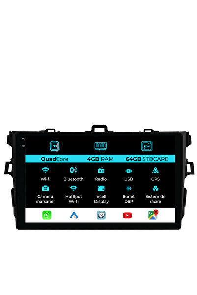 OEM Navigație dedicată Toyota Corolla (2006-2013), QuadCore, 9 inci, 4 GB RAM...