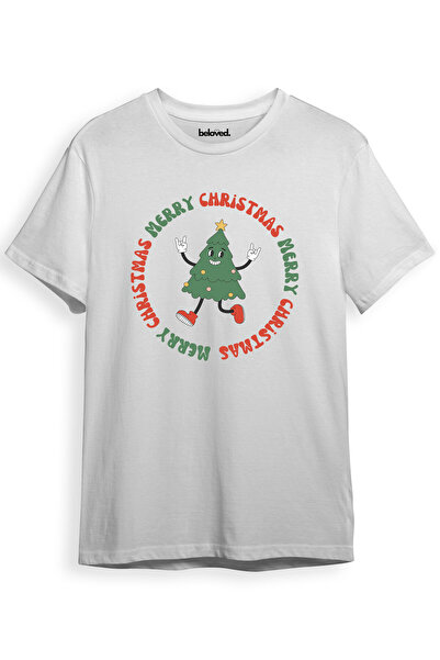 beloved.co Christmas Themed Fun Christmas Tree Printed 100% Cotton Regular Fit Unisex T-Shirt