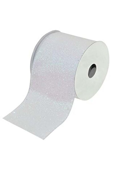 SHOPIENS Декоративна коледна панделка с брокат и иризиращи цветове - 5 м x 63 мм