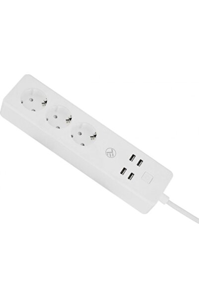 TELLUR Smart Wireless Power Strip, 3 Sockets, 4x USB, 2200W, 10A, 1.8m Cable, White
