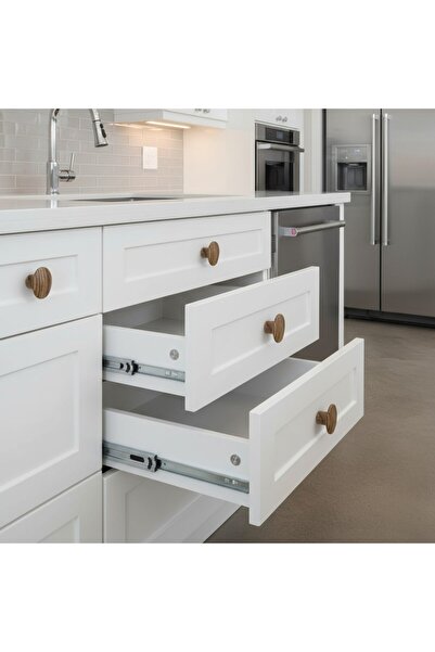 Badem10 Single Screw Bolina External Convex Plastic Knob Handle Cubic Natural Oak Furniture Cabinet Drawer Handle Knob