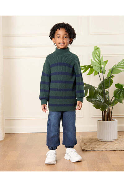 REDTAG Boys Navy Solid Pull-on Jeans