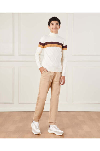 REDTAG Senior Boys Beige Denim Joggers